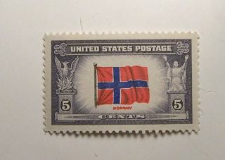 Overrun Countries Norway 5c (1) Stamp Cat 911 N/h O/g photo