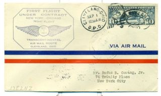 1927 Cam Flight Cover X17e2n Cleveland To York,  National Air Transport photo
