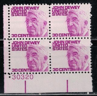 1291 1965 30 - Cent John Dewey Block Of 4 W/plate photo