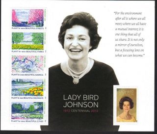Usa,  Sc 4716,  45c Lady Bird Johnson Sheet (2012), ,  Nh photo