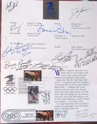 12 Olympic Signatures Ceremony Sponsor Program With First Day Cancel 1989 Rare photo