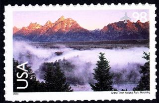 Scott C147 98 - Cent Grand Teton National Park Self - Adhesive Airmail Single - photo