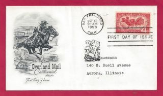Centennial Of The Overland Mail - Fdc - Artmaster - October 10,  1958 photo
