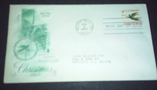 First Day Of Issue Christmas 1965 Envelope And Stamp photo
