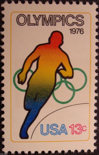 Stamp Us 13c Olympics - Running,  (1976) Cat.  1697 Nh/og photo