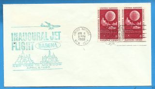 Sabena,  York (un) - Moscow 1960 1st Flight Airmail Event Cover J510u photo