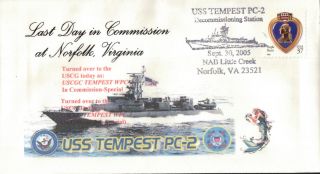 Uss Tempest Wpc - 2 Decommissioning Ceremony 2005 Cachet By Edwards photo