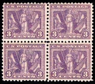 Us.  537 Wwi Victory Issue Of 1919 Block Of 4 - Mognh - F/vf $53.  00 (esp 4885) photo