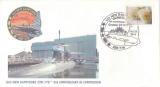 Uss Hampshire Ssn - 778 5th Anniv.  In Commission 2013 Cachet By Hebert photo