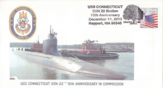 Uss Connecticut Ssn - 22 15th Anniv In Commission Keyport Wa 2013 Cachet By Hebert photo