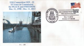 Uss Connecticut Ssn - 22 15th Anniv.  In Commission 2013 Cachet By Lange photo