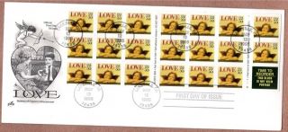 Scott 2960a,  First Day Cover 5/12/95 Lakeville Booklet Pane Love photo
