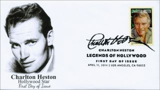 2014 Charlton Heston,  Legends Of Hollywood Fdc photo