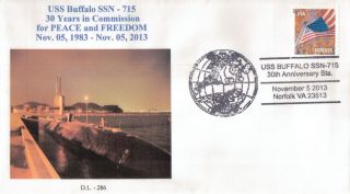 Uss Buffalo Ssn - 715 30th Anniv.  In Commission 2013 Cachet By Lange photo
