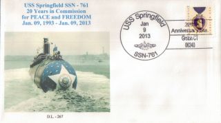 Uss Springfield Ssn - 761 20th Anniv.  In Commission 2013 Cachet By Lange photo