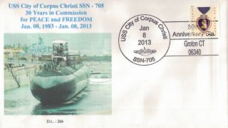 Uss City Of Corpus Christi Ssn705 30th Anniv.  In Commission 2013 Cachet By Lange photo