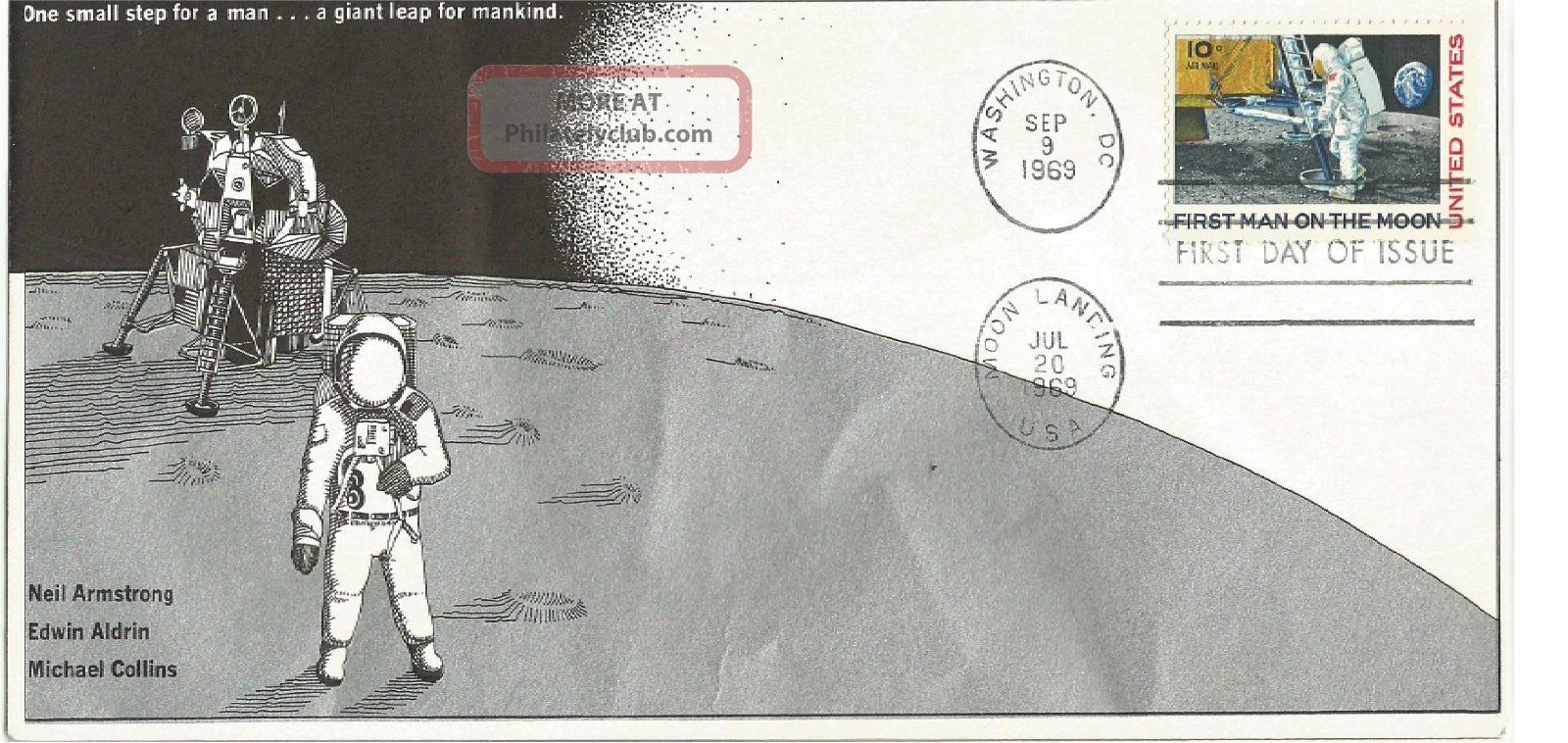 first day of issue man first landing on the moon