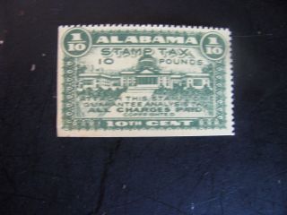 U.  S. ,  Alabama 10th Cent,  10 Pounds Tax Stamp,  M.  N.  H. photo