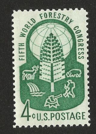 Us 1156 Never Hinged 4 Cent World Forestry Congress Single Stamp photo