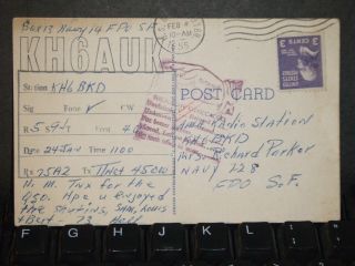Navy 14 Barber ' S Point,  Oahu,  Territory Of Hawaii 1955 Naval Cover Radio Kh6auk photo
