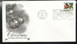 Scott 2368 First Day Cover 10/23/87 Holiday Single Season Greetings photo