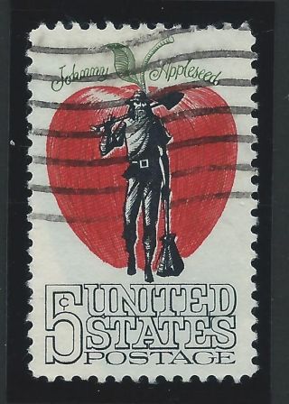 Scotts 1317 1966 Johnny Appleseed 5c Stamp - Post Marked photo