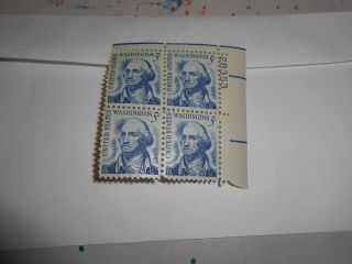 George Washington 5 Cent Stamp Plate Block photo