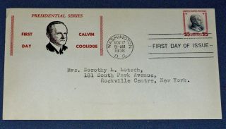 Fleetwood Facsimile 1927 Calvin Coolidge $5 Carmine/black 834 Fdc 1973 Replica photo