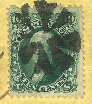 Sound/scarce Us 89 Green 10c Washington Issue Of 1867 W/a Strong E - Grill photo