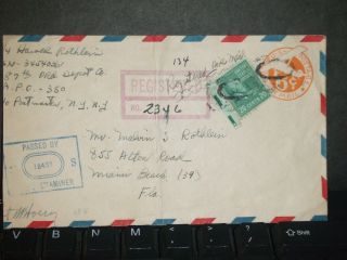 Apo 350 Barry,  Wales Registered 1944 Censored Wwii Army Cover 87th Ord Dept Co photo