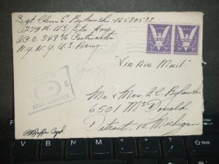 Apo 349 Newport,  Wales,  England 1945 Censored Wwii Army Cover 279th Hospital photo