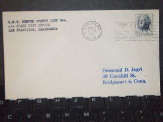 Uss Kemper County Lst - 864 Naval Cover 1963 San Diego,  Ca photo
