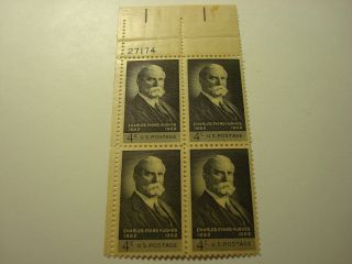 U.  S.  Stamp Plate Block 1195 4 Cent 1962 Charles Evans Hughes photo