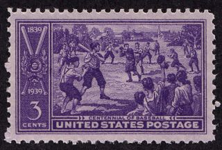 Us Scott 855 Stamp -,  Well Centered - Old Us Stamp - Baseball photo