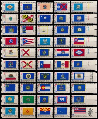 United States 1976 Scott 1633 - 1682 State Flags photo