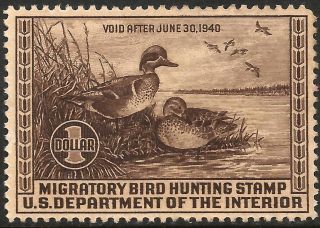 1939 Rw6 Duck Stamp Front - Lowest Ebay Price Giant Supersale photo