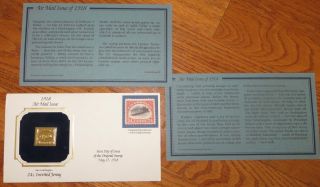 Collector First Day Issue 1918 Air Mail 22kt Gold 24 Cent Inverted Jenny Stamp photo