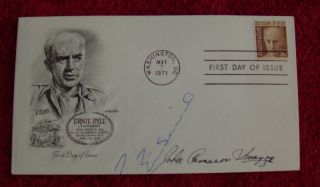 Ernie Pyle First Day Cover - Signed By Eric Sevareid And John Cameron Swayze photo