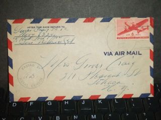 1943 Censored Wwii Naval Cover Navy 8220 photo