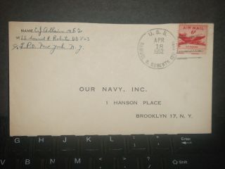 Uss Samuel B.  Roberts Dd - 823 Naval Cover 1952 Korean War Sailor ' S Mail photo