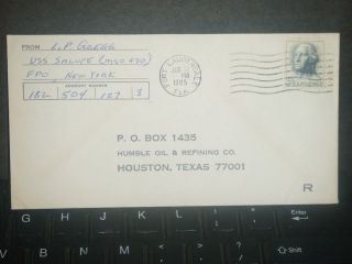Uss Salute Mso - 470 Naval Cover 1965 Sailor ' S Mail photo