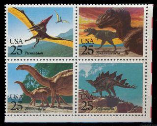 United States 1989 Sc 2425b Prehistoric Animals Block 4 photo