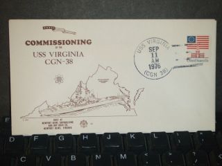 Uss Virginia Cgn - 38 Naval Cover 1976 Bieda Commissioned Cachet photo