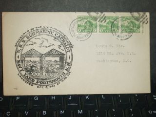 Uss Cachalot Ss - 170 Naval Cover 1933 Launch Cachet Portsmouth,  Nh photo