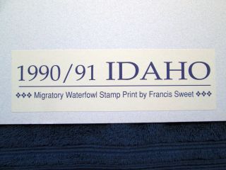 1990 - 91 Id - 4 Idaho Duck Stamp Print Artist Signed W/ Stamp W/folio photo