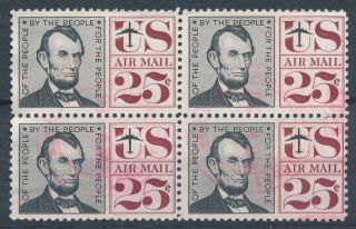 United States 1960 Scott C59a Abraham Lincoln Block Of 4 Tagged photo