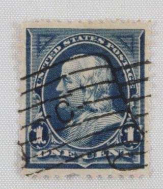 Us Postage United States 247 1894 1 One Cent Franklin Blue Unwatermarked Flag C photo