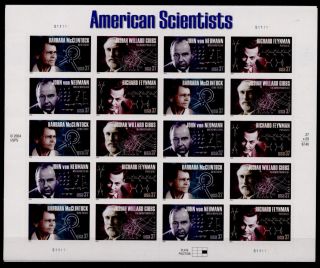 Usa 3909a Sheet Plate Position 9 American Scientists photo