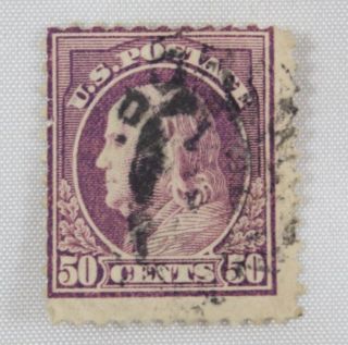 Us Postage United States 477 1916 - 17 50 Fifty Cents Franklin Light Violet Stamp photo
