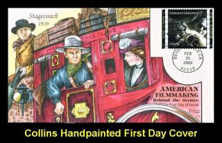 Collins Hand Painted 3772 Stagecoach John Wayne Cinematoraphy Stamp photo
